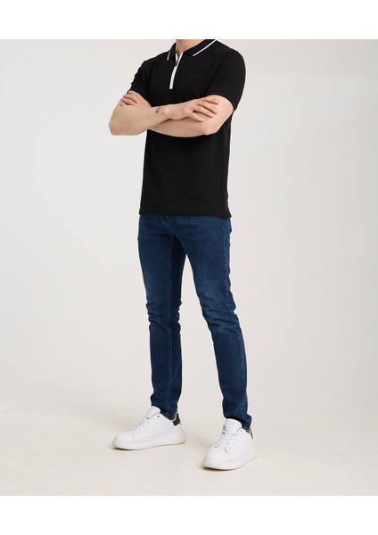 Fermuarlı Yaka Siyah Regular Fit indirimleri