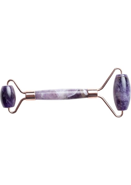 Doğal Çift Taraflı Ametist Taşı Roller Yüz Masaj Aleti