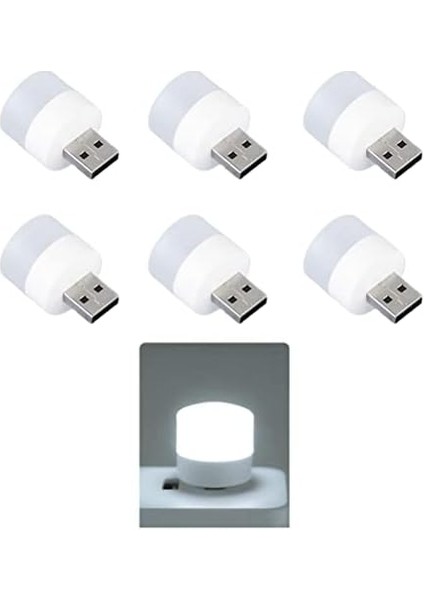 Mini LED Lambalar, Okuma Işığı, 6 Parçalı Taşınabilir Mini USB Gece Lambası, Mobil Led, Bebek Uykusu, Mobil Şarj Lambaları Için Küçük Yuvarlak Işıklar modelleri