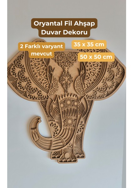 Ev Dekoru Oryantal Fil Natürel Ham Ahşap Duvar Dekoru