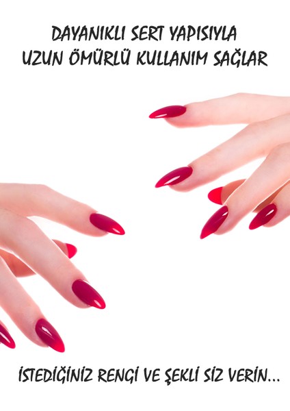 Protez Takma Tırnak Şeffaf 100 Adet (Badem Tırnak) fiyatları