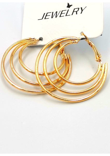 Altın Sarısı Halka Kararmaz Lüks Küpe