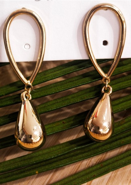 Gold Lüks Figürlü Gösterişli Sallantılı Küpe