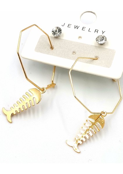 Renkli Kararmaz Balık Figürlü Lüks Küpe