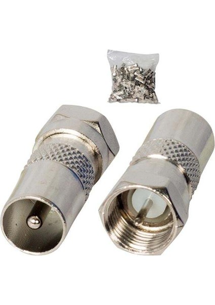 F Konnektör Erkek 60 Ohm Erkek Çevirici Metal Konnektör