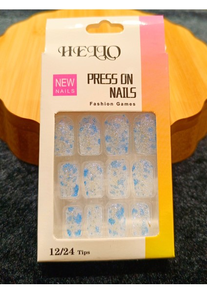 Lüks Simli Figürlü Takma Tırnak