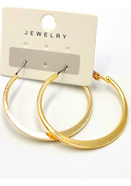 Altın Sarısı Halka Kararmaz Lüks Küpe