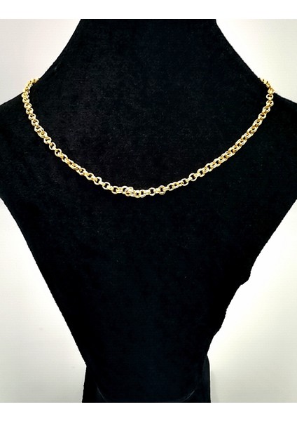 Gold Renk Zincir Figürlü Kararmaz Özel Tasarım Kolye