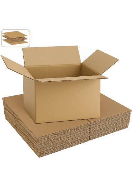 30X20X20 cm Koli-Kutu | 10 Adet | Hafif Eşya Kolisi Tek Oluklu 3mm Karton Kutu