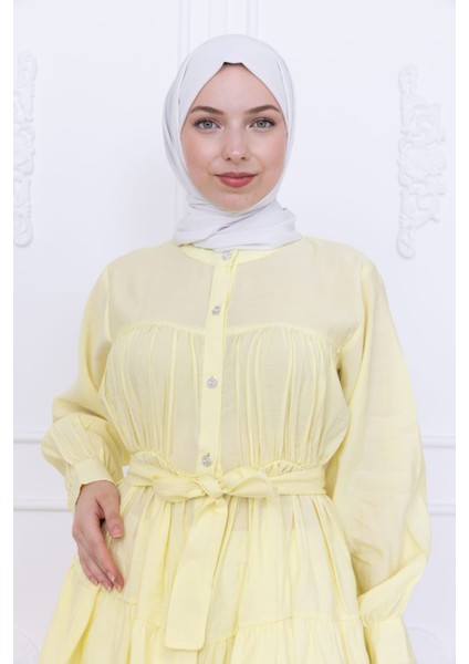 Kadın Kuşaklı Kat Kat Gömlek Tunik