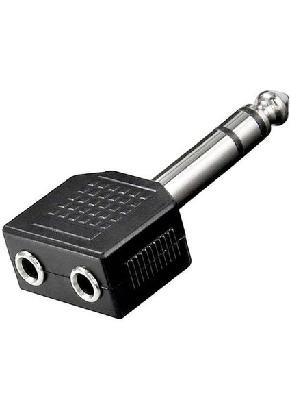 6.3 mm Stereo Erkek - 3.5 mm Stereo x 2 Dişi Çevirici Jack