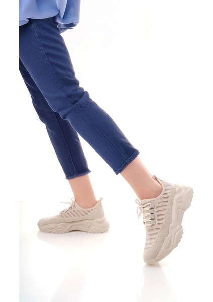 Ante Bej Triko Bağcıklı Spor Ayakkabı modelleri