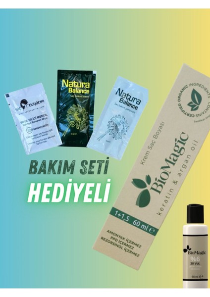 Bio Magic Amonyaksız Saç Boyası 6.03 Kahve Köpüğü & 20 Vol. Oksidan