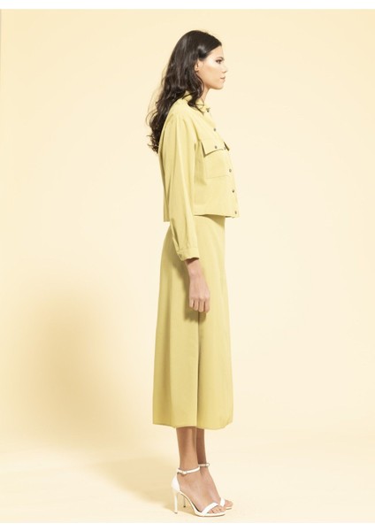 Trend Çan Etekli Gömlek Takım Yağ Yeşili fiyatları