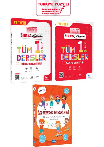 Sınav 2026 Maarif 1. Sınıf Konu + Soru + Parıltı Ilk Okuma Anetil 3 Lü Set modelleri