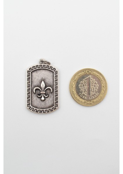 Fleur-De-Lis - Zambak Künye Örme Zincir Kolye - Gümüş Kaplama - Erkek Kadın Kolye - NO:1588 indirimleri