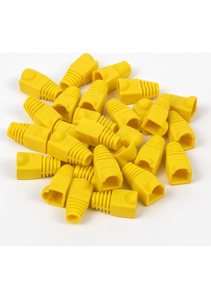 RJ45 Jack Kılıfı – Sarı Renk | Ağ Kablosu Koruyucu Kapak | Ethernet Konnektör Koruma Şapkası ( 100 Adet )
