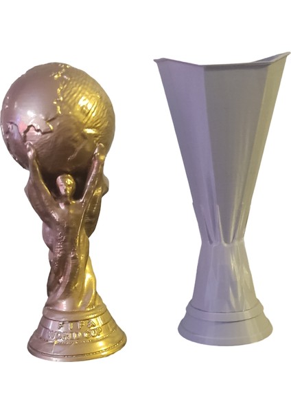 Fıfa Dünya Kupası Temalı Boyalı Dekoratif Kupa (20 cm - 3D Baskı)