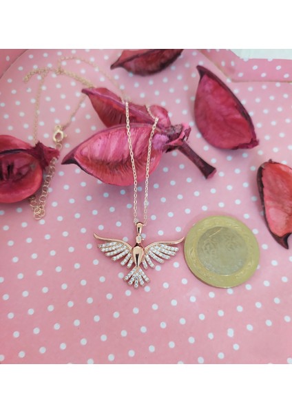 925 Ayar Gümüş Anka Kuşu Rozegold Renk Kolye fiyatları