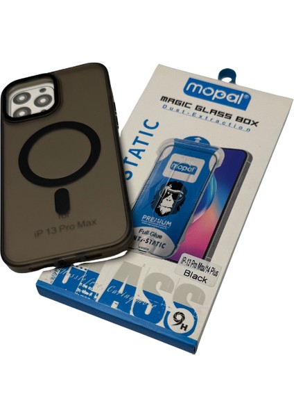 iPhone 13 Pro Max Siyah Transparant Kılıf Kırılmaz + Cam Hediye
