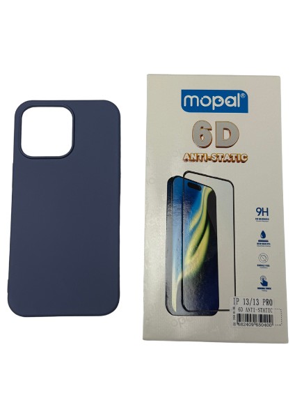 iPhone 13 Pro Lacivert Silikon Kılıf + Kırılmaz Cam Hediye