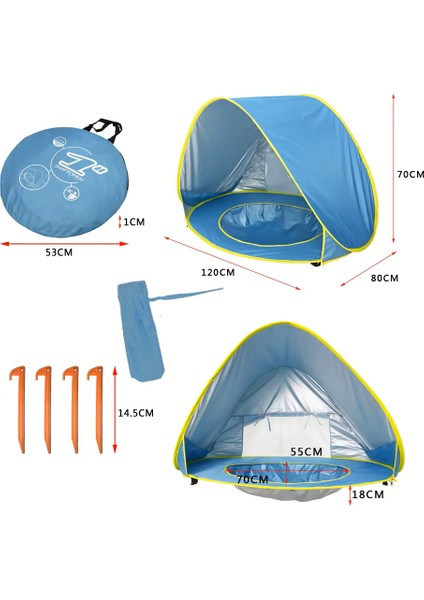 Bebek Havuzlu Plaj Çadırı, 50+ Upf Uv Korumalı Su Geçirmez Çocuk Çadırı indirimleri