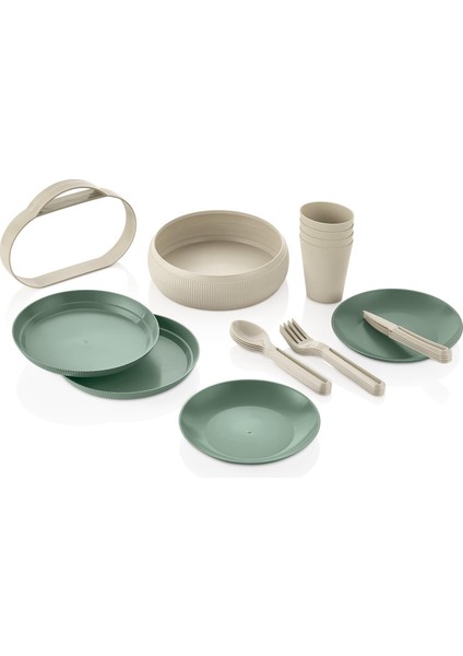 Piknik Seti, 22 Parça 4 Kişilik Piknik Seti, Çok Amaçlı Portatif Rahat Taşınabilir Piknik Seti