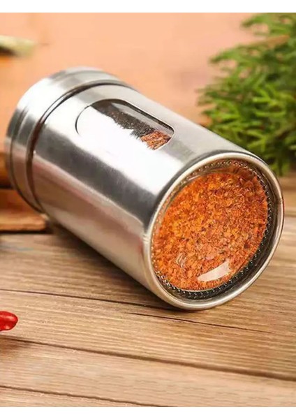 Cam+Çelik Tuzluk Biberlik Karabiberlik 3 Farklı Delikli 2 Li Set 721944