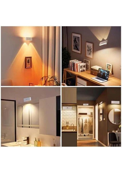 Ledx SK-BD188F Çift Yönlü Hareket Sensörlü Dekoratif Şarjlı Duvar Aplik 2 Mercekli 15 Smd Ledli 3000K-4000K-6500K fırsatları