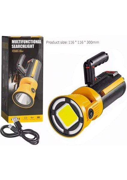 Powermaster MX-W5164-3 Kırmızı Mavi Çakarlı Cob Ledli Şarjlı Kamp El Feneri Işıldak fırsatları