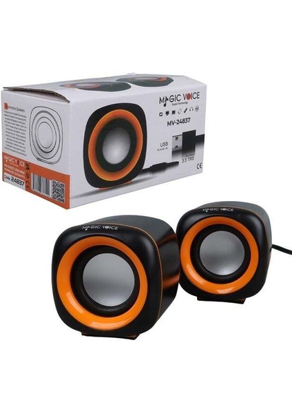 Magicvoice MV-24837 2x3 Watt Aux Multimedia Mini USB Speaker - Hoparlör