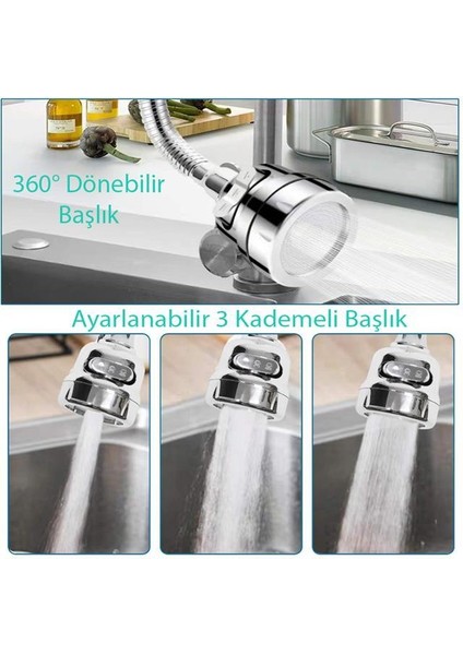 Sunup SN-27117 3 KADEMELI Tasarruflu Universal Mutfak Musluk Başlığı fiyatları