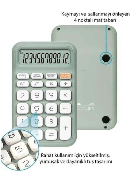 Powermaster PM-25410 Yeşil 12 Haneli Hesap Makinesi fiyatları