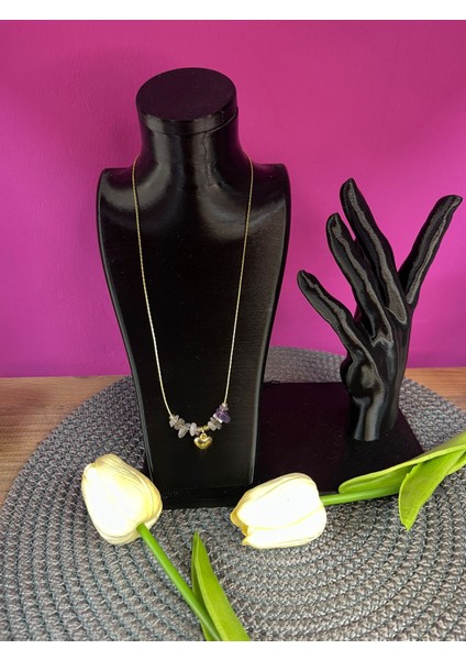 Kalpli Ametist Doğal Taş Kolye fiyatları