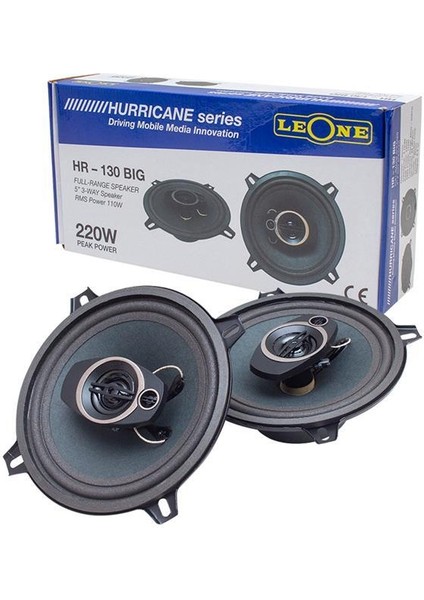 Leone 13 cm 220 Watt Max 110 Watt Rms 3 Yollu 2'li Hoparlör HR-130 Bıg modelleri