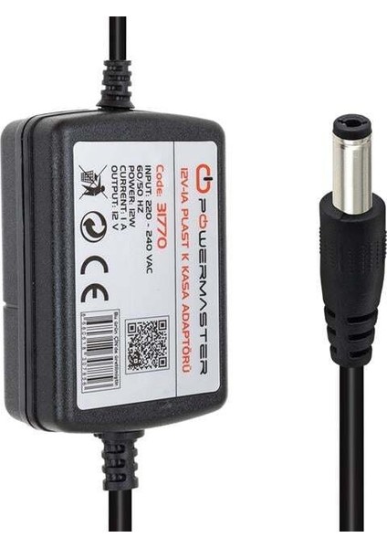 Powermaster PM-31770 12 Volt - 1 Amper - 12 Watt 5.5*2.5 mm Uçlu Iki Ucu Kablolu Masaüstü Adaptör modelleri
