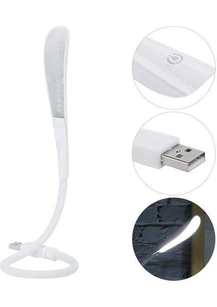 Powermaster PM-24560 14 Ledli Beyaz Esnek USB LED Lamba 3 Kademeli