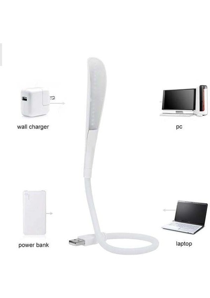 Powermaster PM-24560 14 Ledli Beyaz Esnek USB LED Lamba 3 Kademeli fırsatları