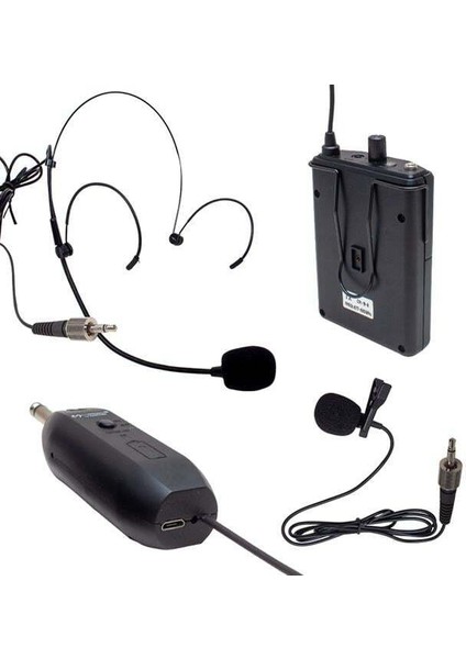 Magicvoice MV-19599 Uhf Kablosuz Enstrüman Uyumlu Jack Girişli Ikili Mikrofon Set fiyatları