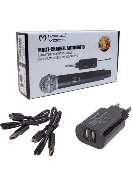Magicvoice MV-19599 Uhf Kablosuz Enstrüman Uyumlu Jack Girişli Ikili Mikrofon Set modelleri