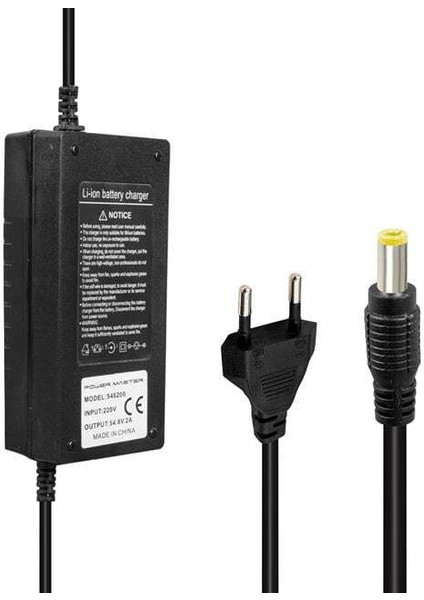Powermaster Li-Ion Lityum Piller Için 54.6 Voltaj 2 Amper Elektrikli Bisiklet Şarj Cihazı