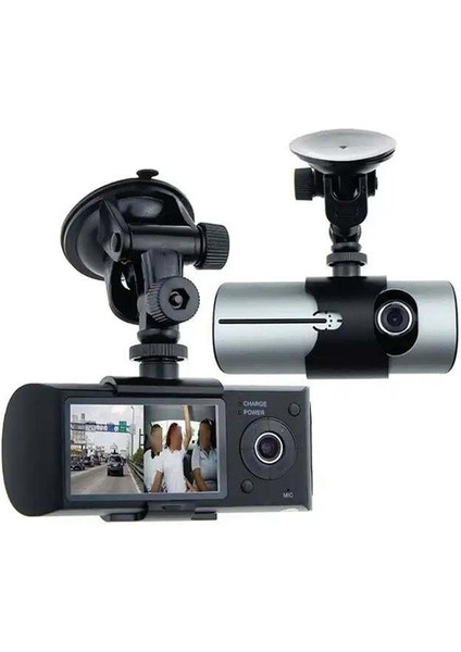 Powermaster R300 Gps Destekli Çift Kameralı Araç Içi Dashcam Dvr Kamera Seti