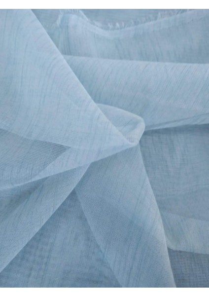 Çocuk Odası Dökümlü Düz Tül Perde - Açık Mavi - Pileli Dikim 1x2,5 Pile - MV565 modelleri