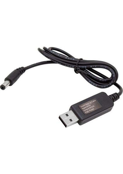 Powermaster 5V-12V USB To Dc 5.5*2.5mm Kablo (12 Volt 1 Amper)