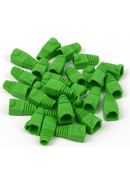 RJ45 Jack Kılıfı – Yeşil Renk | Ağ Kablosu Koruyucu Kapak | Ethernet Konnektör Koruma Şapkası ( 100 Adet )