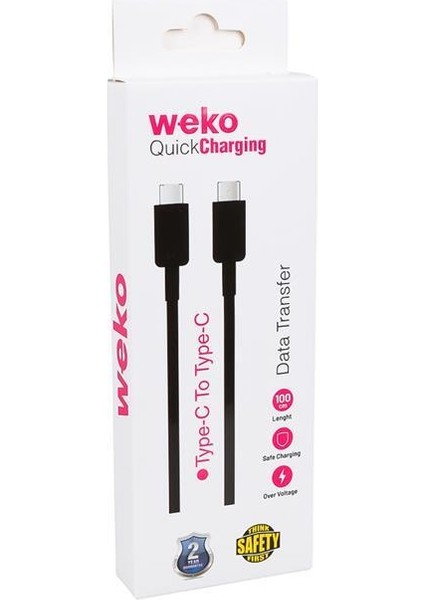 Weko WK-26526 Type-C To Type-C 1 Metre 5A Siyah Şarj Kablosu modelleri