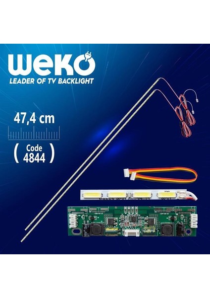 42'' Universal E-Led 51 Ledli (7020) 474MM 360-450MA 51-54V Çift Led+Sürücü+Kablo Takım (WK-1369)