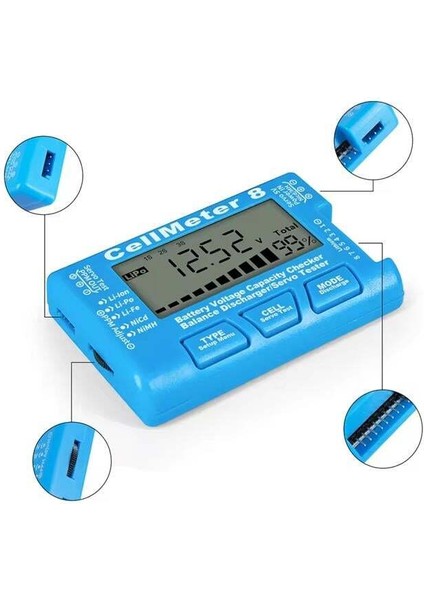 Powermaster PM-26959 Pil Kapasite Voltaj Test Cihazı Rc 1-8s Lipo Lityum Nımh