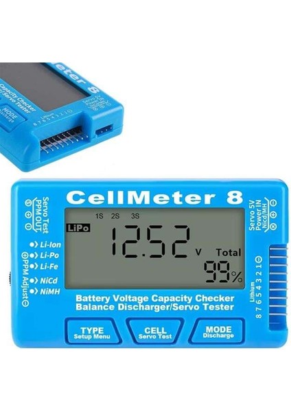 Powermaster PM-26959 Pil Kapasite Voltaj Test Cihazı Rc 1-8s Lipo Lityum Nımh modelleri