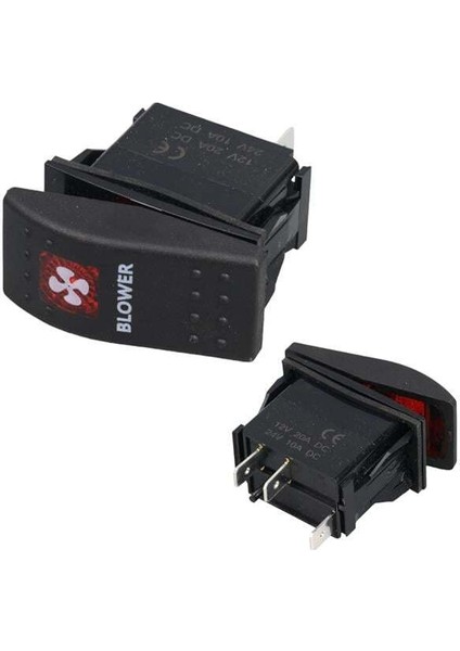 Powermaster havalandırma Sembollü Işıklı 3 Pinli On-Off 12-24V Marin Switch